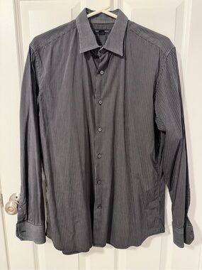 Banana Republic Slim Fit Striped Shirt - Brown, Black & White